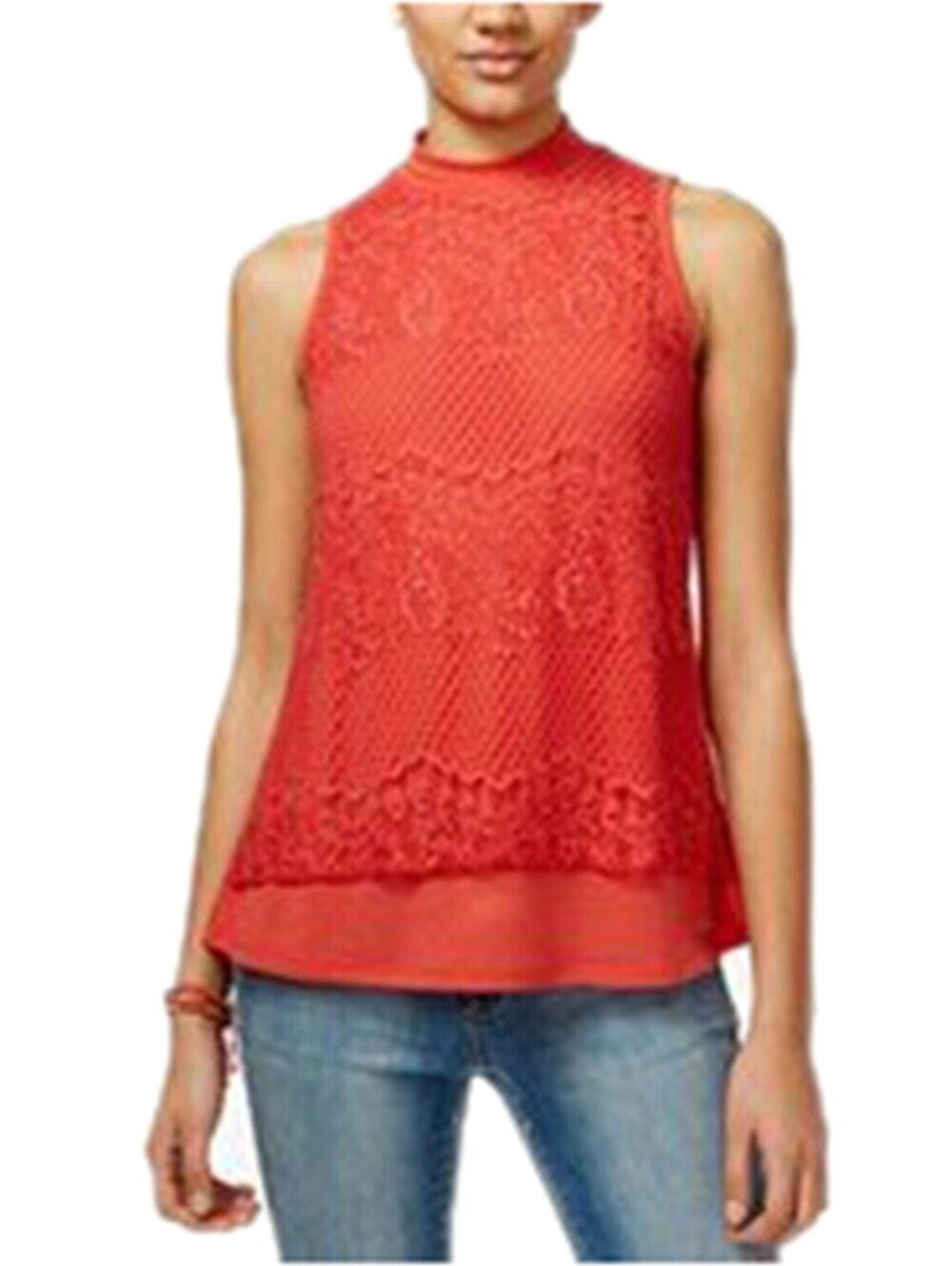 Belle Du Jour Womens Lace Mock Neck Top Size XS